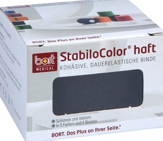 Bort Stabilocolor Haft Binde 4 cm Schwarz 1 Stück