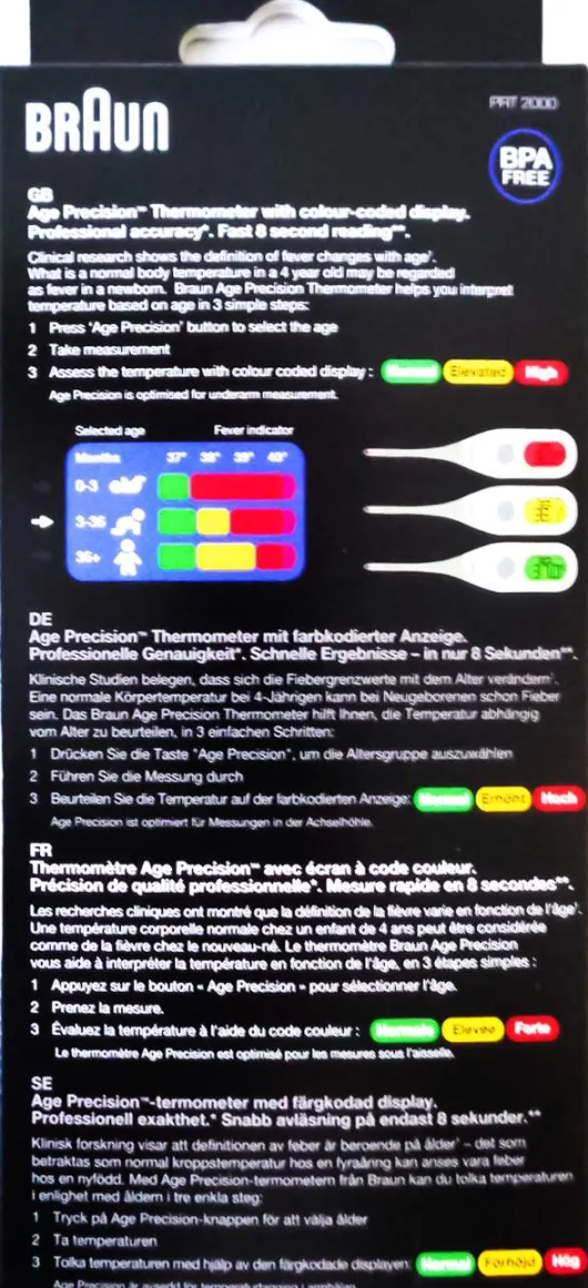Braun Thermometer Digital Ageprecision Prt 2000 1 Stück