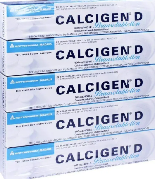 Calcigen D 600 mg und 400 I.E. Brausetabletten 100 Stück