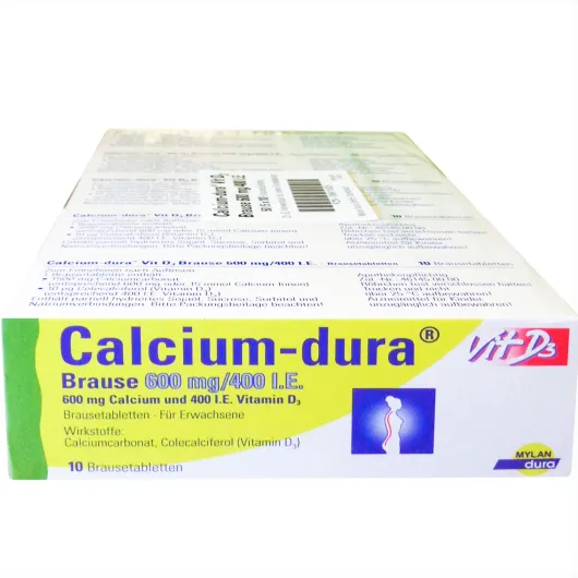 Calcium Dura Vit D3 Brause 600 mg 400 I.E. 50 Brausetabletten