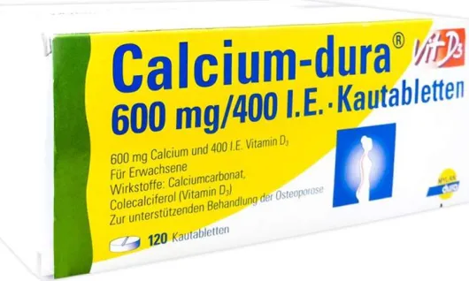 Calcium Dura Vit D3 600 mg - 400 I.E. 120 Kautabletten
