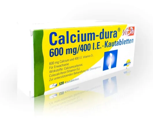 Calcium Dura Vit D3 600 mg - 400 I.E. 120 Kautabletten