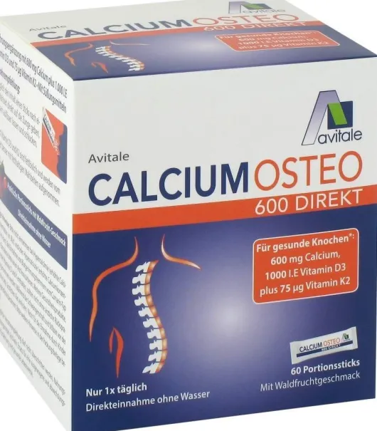 Calcium Osteo 600 Direkt Pulver 60 Sticks