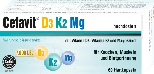 Cefavit D3 K2 mg 7.000 I.E. 60 Kapseln