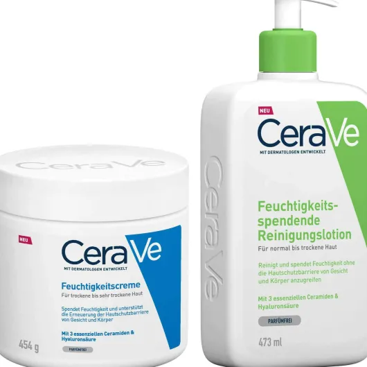 CeraVe Feuchtigkeitscreme 454 g + Feuchtigkeitsspendende Reinigunglsotion 473 ml