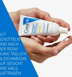 CeraVe Feuchtigkeitsspendende Gesichtscreme LSF 50 52 ml + gratis Schäumendes Reinigungsgel 20 ml