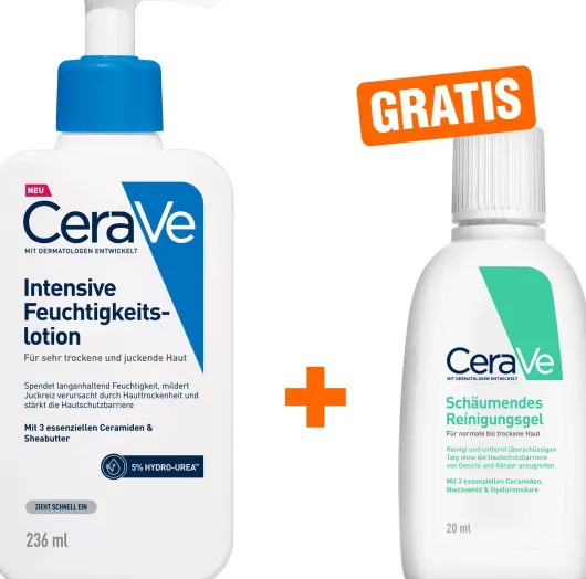 Cerave Intensive Feuchtigkeitslotion 236 ml + gratis Schäumendes Reinigungsgel 20 ml