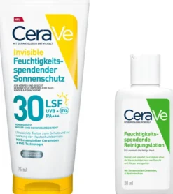 CeraVe Invisible Feuchtigkeitsspendender Sonnenschutz LSF 30 75 ml + gratis CeraVe Reinigungslotion 20 ml