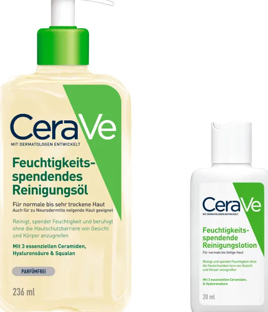 CeraVe Reinigungsöl 236 ml + gratis CeraVe feuchtigkeitsspendende Reinigungslotion 20 ml