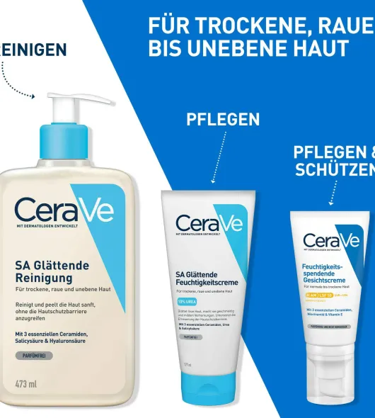CeraVe SA Glättende Reinigung 473 ml + gratis Schäumendes Reinigungsgel 20 ml