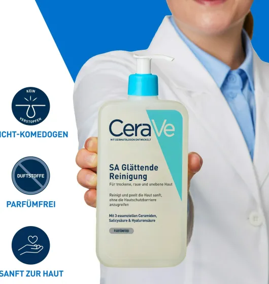 CeraVe SA Glättende Reinigung 473 ml + gratis Schäumendes Reinigungsgel 20 ml