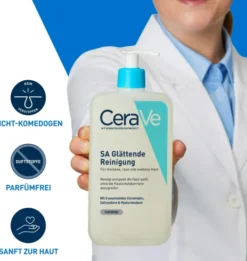 CeraVe SA Glättende Reinigung 473 ml + gratis Feuchtigkeitsspendende Reinigungslotion 20 ml