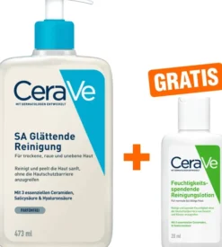 CeraVe SA Glättende Reinigung 473 ml + gratis Feuchtigkeitsspendende Reinigungslotion 20 ml
