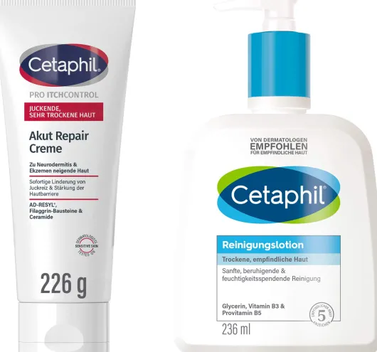 Cetaphil Pro Itch Control Akut Repair Creme 226 g + gratis Cetaphil Reinigungslotion 236 ml