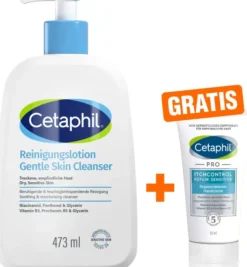 Cetaphil Reinigungslotion für Körper und Gesicht 473 ml + gratis Cetaphil Pro Itch Cotrol Repair Handcreme 50 ml