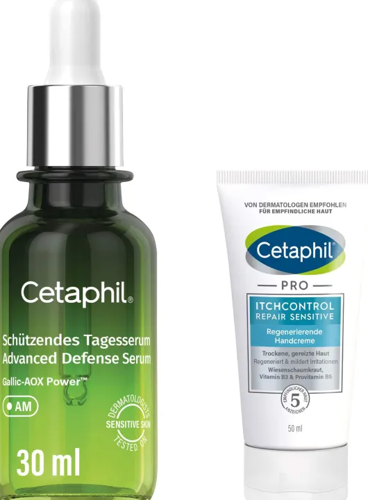 Cetaphil schützendes Tagesserum 30 ml + gratis Cetaphil Pro Itch Control Repair sensitive Regenerierende Handcreme 50 ml