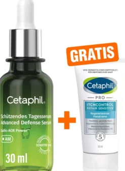 Cetaphil schützendes Tagesserum 30 ml + gratis Cetaphil Pro Itch Control Repair sensitive Regenerierende Handcreme 50 ml
