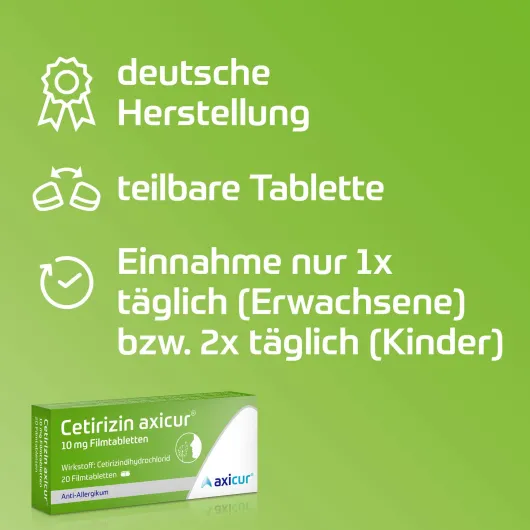 Cetirizin Axicur 10 mg 50 Filmtabletten