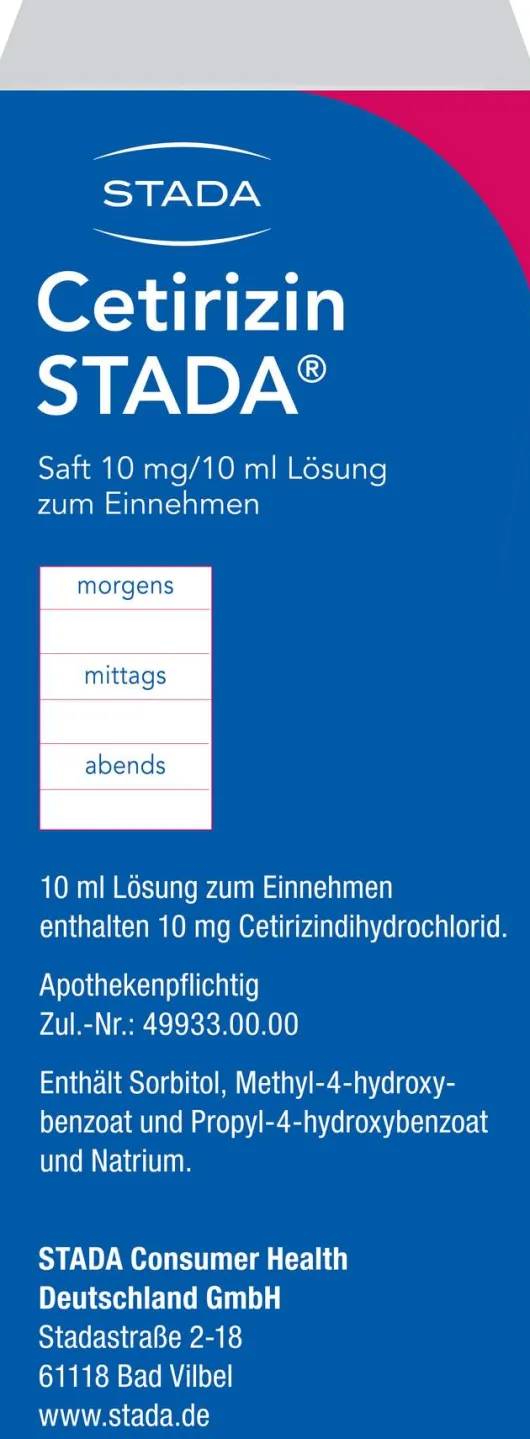 Cetirizin Stada Saft 10 mg pro 10 ml 150 ml Saft