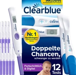 Clearblue Ovulationstest Digital 10 Stück + Schwangerschaftstest Schnelle Erkennung 2 Stück, Kombipackung