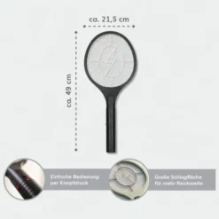 Deluxa Garden Elektrische Fliegenklatsche, Schwarz