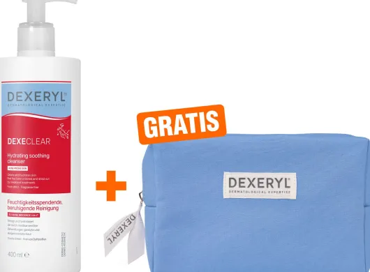 Dexeryl Dexeclear feuchtigkeitsspendende Reinigung 400 ml + gratis Kosmetiktasche 1 Stück