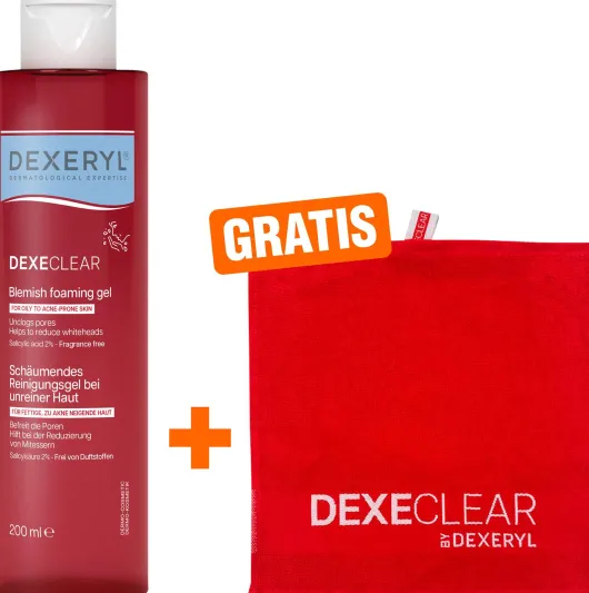 Dexeryl Dexeclear schäumendes Reinigungsgel 200 ml + gratis Handtuch 1 Stück