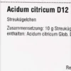 Dhu Acidum Citricum D12 Globuli 10g