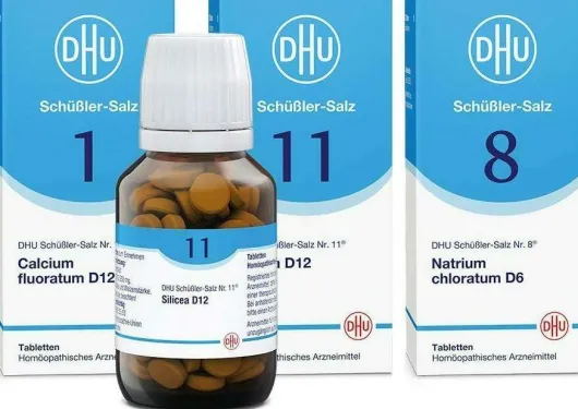 DHU Schüßler-Salze Kur mit dem Mineralsalz für Haare, Haut und Bindegewebe Nr. 1+8+11 3 x 200 Tabletten