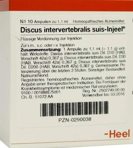 Discus Intervertebralis Suis Injeel Ampullen 10 Ampullen