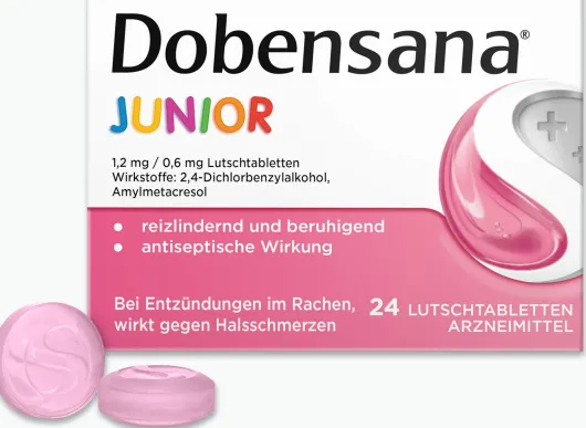 Dobensana Junior Zuckerfrei 1,2 mg und 0,6 mg 24 Lutschtabletten