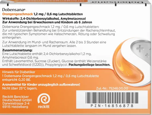 Dobensana Orangengeschmack 1,2 mg & 0,6 mg 16 Lutschtabletten