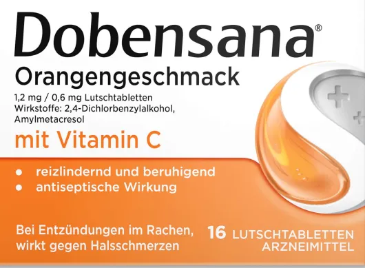 Dobensana Orangengeschmack 1,2 mg & 0,6 mg 16 Lutschtabletten