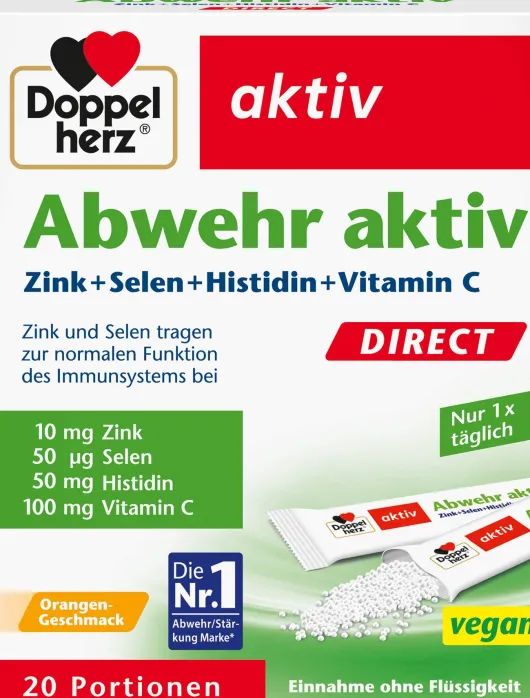 Doppelherz aktiv Abwehr Direct Zink und Selen Histidin 20 Pellets