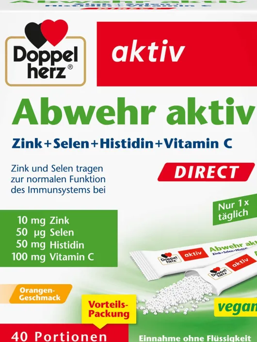 Doppelherz aktiv Abwehr Direct Zink und Selen Histidin Pellets 40 Pellets
