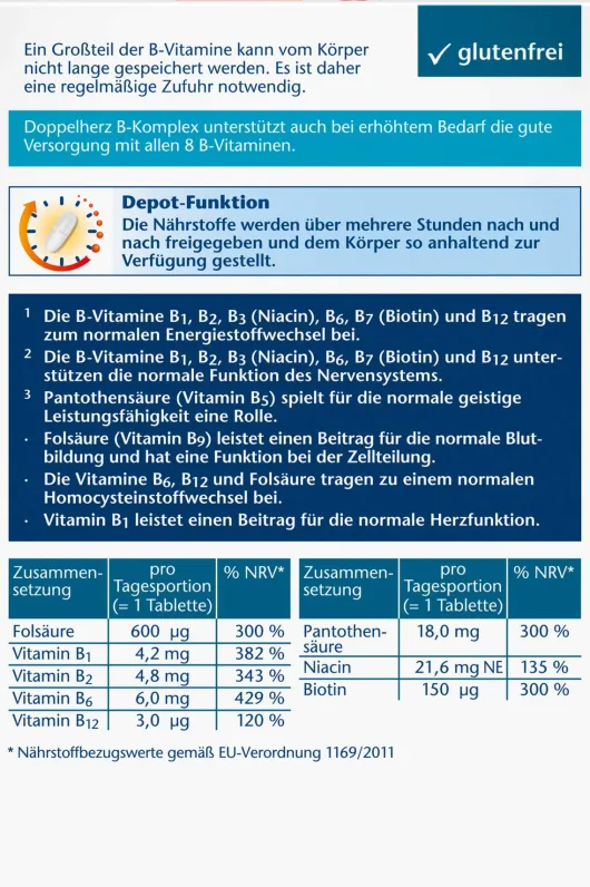 Doppelherz Aktiv B-Komplex + Folsäure 45 Tabletten
