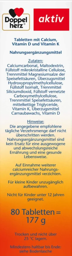 Doppelherz Aktiv Calcium 700 + Vitamin D3 80 Tabletten