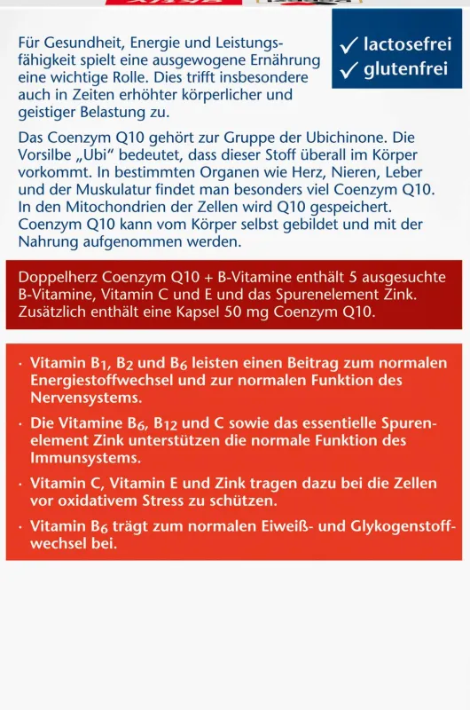 Doppelherz Aktiv Coenzym Q10 + B-Vitamine 60 Kapseln