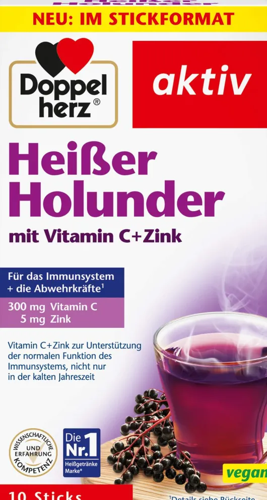 Doppelherz aktiv Heisser Holunder mit Vitamin C und Zink Granulat 10 Beutel