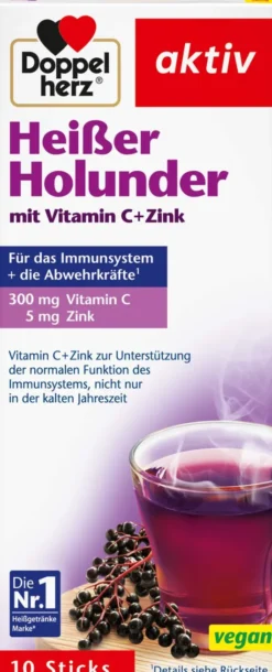 Doppelherz aktiv Heisser Holunder mit Vitamin C und Zink Granulat 10 Beutel