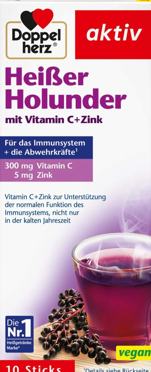 Doppelherz aktiv Heisser Holunder mit Vitamin C und Zink Granulat 10 Beutel