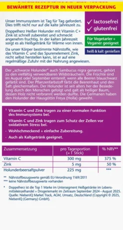 Doppelherz aktiv Heisser Holunder mit Vitamin C und Zink Granulat 10 Beutel