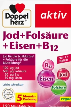 Doppelherz Aktiv Jod + Folsäure + Eisen + Vitamin B12 150...