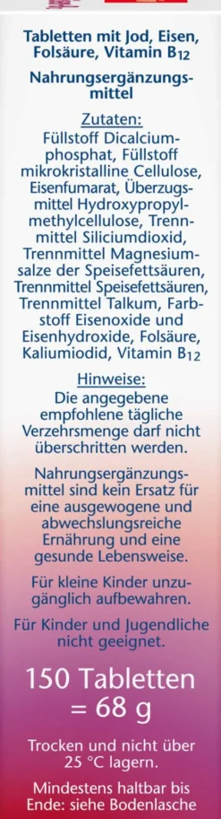 Doppelherz Aktiv Jod + Folsäure + Eisen + Vitamin B12 150...
