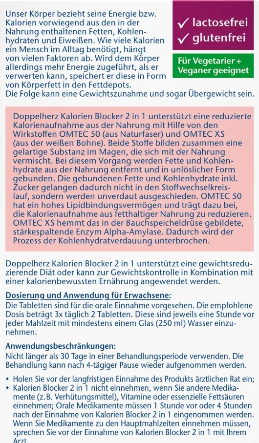 Doppelherz aktiv Kalorien Blocker 2in1 Tabletten 30 Stück
