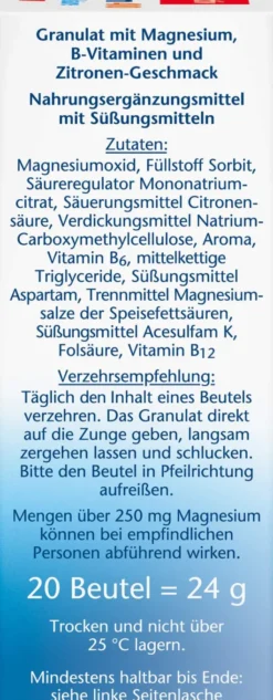 Doppelherz aktiv Magnesium +B6 +B12 +Folsäure direkt Pellets 20 Stück