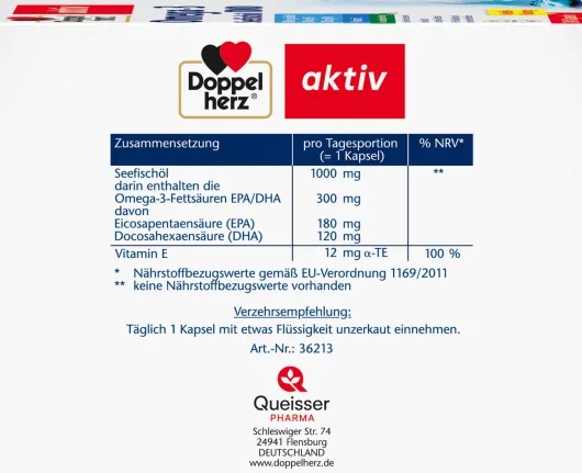 Doppelherz Aktiv Omega-3 Seefischöl 1000 240 Kapseln
