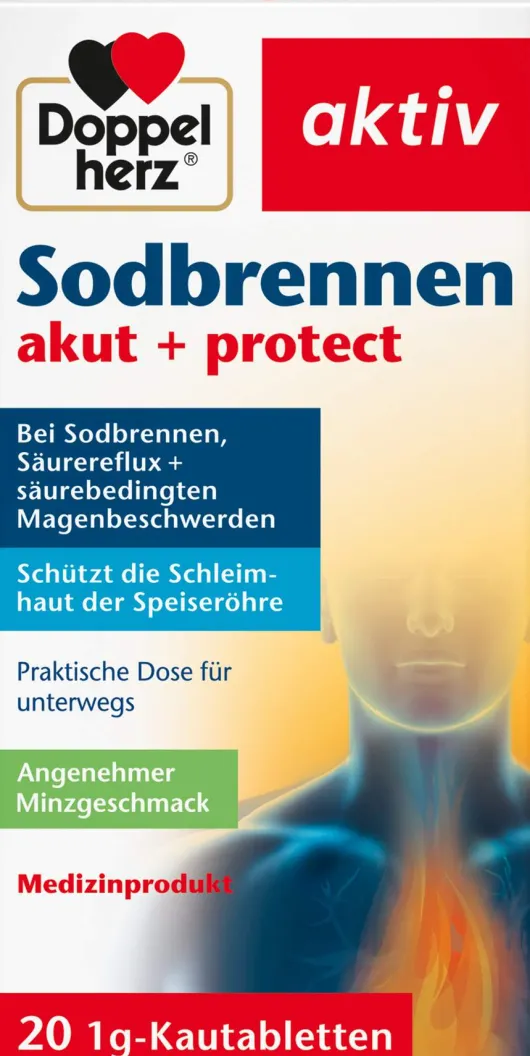 Doppelherz Aktiv Sodbrennen Akut + Protect 20 Kautabletten