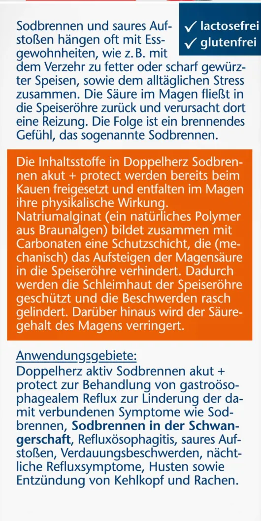 Doppelherz Aktiv Sodbrennen Akut + Protect 20 Kautabletten