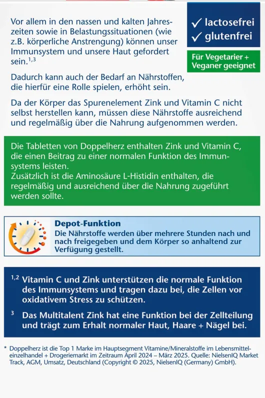 Doppelherz Aktiv Zink + Histidin Depot 30 Tabletten